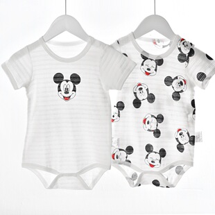 Supply baby jumpsuit men's and women's baby short-sleeved bag fart suit newborn ha-clothes thin climbing suit summer 2-piece