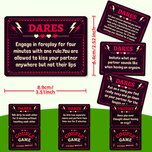 New 50 Fun Couple Cards pink Romantic Night Theme Game Card Ambiguous Interactive Game