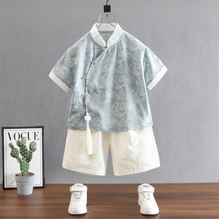 Hanfu Boys Chinese Style National Style suit Summer Children's Antique High-end Performance Clothing Ancient Suit Handsome Boy Baby Tang Suit