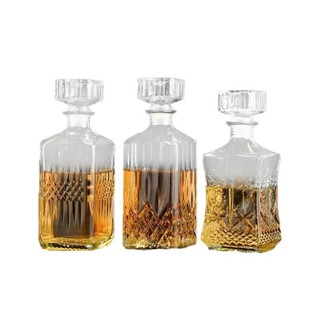 Wholesale Square Glass Wine Bottle Clear Glass Empty Wine Bottle Foreign Wine Bottle Whisky Decanter Self-Brewed Glass Bottle