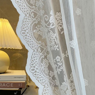 Korean French Style Small Fresh Gauze Curtain Lace Wavy Edge Gauze Partition Door Curtain Spot Amazon Window Screen Drop Shipping