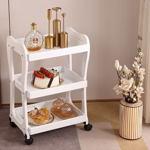 Solid Wood Dining Car Hotel Small Cart Wine Cart Cart Cake Cart Snack Car Meal Car Home