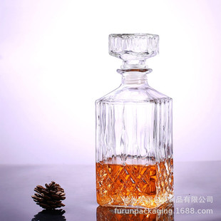 Square diamond decanter high-end foreign wine bottle wine bottle high white glass wine bottle household display bottle