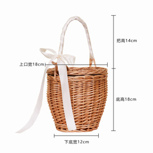 Wicker Picking Basket Rattan Basket Bamboo Basket Handbag Picnic Basket Beach Bag Vegetable Basket