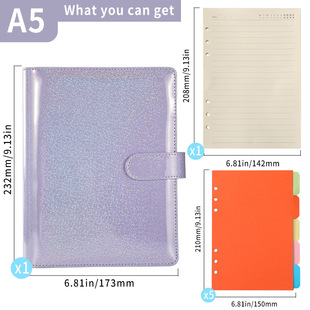 in stock cross-border exclusive for Amazon Macaron creative gypsophila creative notepad loose-leaf bookkeeping pu notebook