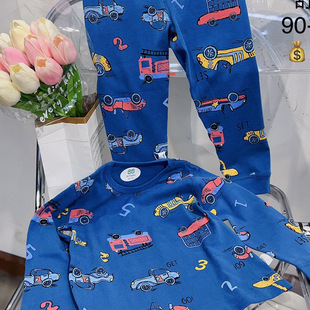 Little Doctor O Nai Brand Children's Wear Spring and Autumn 2024 New Boys' Cartoon Skin-Friendly Two-Piece Home Wear