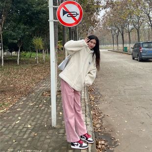 Autumn and winter women's cotton-padded coat baseball uniform 2023 new high-grade imitation lamb wool woolen coat ins fashion