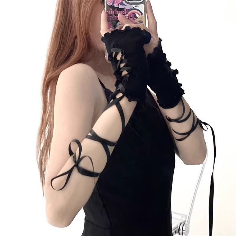 y2k Millennium Spice Girl Aggroma Ear DIY Strap Hand Sleeve Lolita jk Sunscreen Girl's Handband Gloves Women