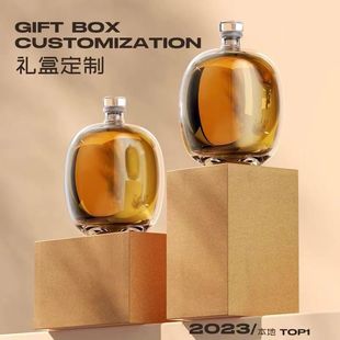 New Wine Bottle Empty Wine Bottle Glass Packaging Full Set Sealed Brewed Grape One Jin High-Grade Liquor Bottle Red Wine Bottle