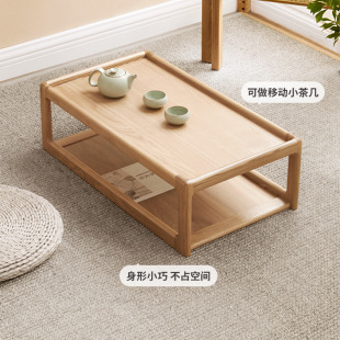 Solid Wood Kang Table Fraxinus mandshurica Tea Table Luohan Bed Tea Table Tatami Bay Window Table Tea Table Living Room Leisure Furniture