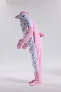 Pink Dolphin Shark Blanket Adult Super Soft Velvet Hoodie Sleeping Bag Blanket Loose Sleeping Nightwear