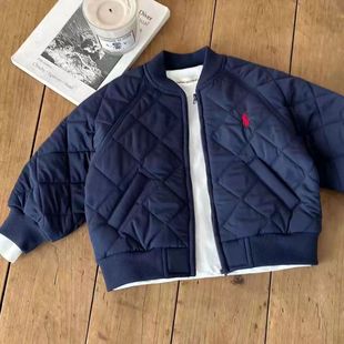Children's Thickened Cotton-padded Jacket Warm Boys' Winter Cotton-padded Coat Baby's Solid Color Baseball Suit Coat Women's Cotton-padded Coat