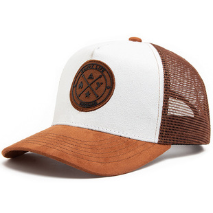 Foreign Trade Explosions Round Label Suede Baseball Cap Men's and Women's Outdoor Sunscreen Cap Sunshade Net Cap Simple Casual