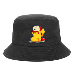 Аниме Pikachu Around Модная шляпа рыбака Мужская и женская спортивная Солнцезащитная шляпа Студенческая Корейская Повседневная мультяшная шапка для бассейна