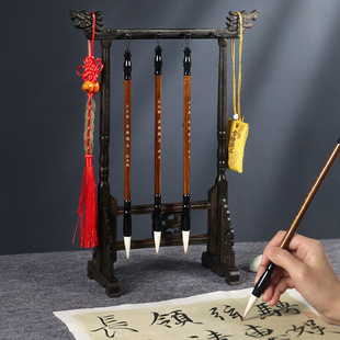 Wenchang student brush 4 chicken wing Wood faucet pen hanging set to be No. 1 and brush graduation gift