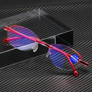 Full new spot frameless Diamond trimming reading glasses fashion integrated women's anti-blue light Old Man mirror factory sales