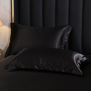 Foreign trade artificial silk pillowcase solid color soft anti-wrinkle cool ice silk satin foreign trade satin pillowcase wholesale