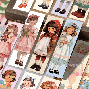 30 cartoon cute girl bookmark classic niche advanced sense books diy decoration student reading label card