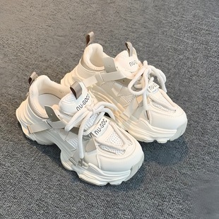 Foreign Trade Korean Women's sneaker 2024 Summer New Super Hot All-match Small Thick Bottom Heightened Street Shoes for Torre
