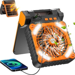 solar fan outdoor charging fan wireless portable usb camping tent light led lighting camping fan