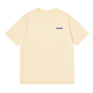 HOPE Simple Loose White Short-sleeved Cotton T-shirt Women's Trendy Brand Ins Letter All-match Couple's Casual Half-sleeved Top