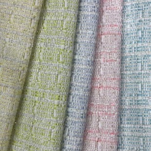 in stock manufacturers spring and autumn new woven tweed plaid fabric woven wool textile bags small fragrant wind fabric wholesale