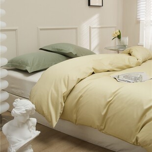 Light Luxury Four Seasons 100 Xinjiang Long-staple Cotton Pure Cotton Solid Color Single Product Quilt Cover Bed Sheet Pillowcase Pure Cotton Bed Cover