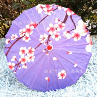 small size Children's Antique Petal Printed Silk Umbrella Sunshade Photo School Performance Dance Decorative Umbrella Diameter 56