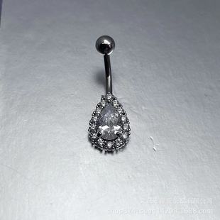 New belly button ring fashion angel tears belly button nail love round zircon button fashion body piercing