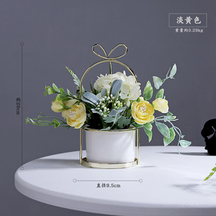 Nordic Creative Artificial Flower Green Plant Potted Plant Ornaments Indoor Living Room Fake Flower Decoration Small Bonsai Desktop Decorations