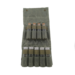 Outdoor Camping Seasoning Bottle Storage Bag Glass Seasoning Bottle Barbecue Seasoning Bottle Combination Set Canvas Bag