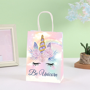 Подарочная сумка для Дня защиты детей Dream Unicorn Theme Декоративная сумка Трансграничный Новый Единорог воловья бумажная сумка