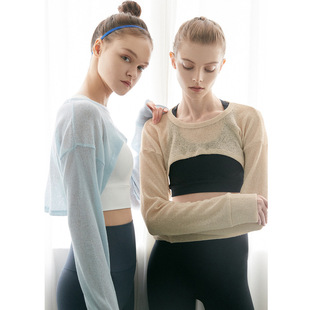 New fashion dynamic sports yoga long-sleeved blouse versatile outer wear running sports waistcoat lightweight breathable