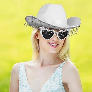 Amazon cross-border White Western cowboy hat black cowboy hat non-woven fabric shaping hat pink cowboy hat