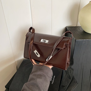 Kelly Bag Women's All-match One-shoulder Underarm Bag High-end 2024 Autumn and Winter Vintage Handbag