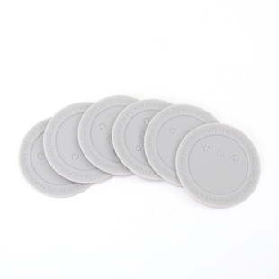 Stainless Steel Insulation Coaster Wear-resistant Self-adhesive 55mm Anti-slip Mat Round Black Grey Silicone Coaster