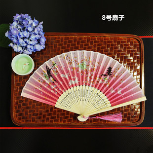 Antique Fan Folding Fan Women's Chinese Style Small Fan Folding Fan Hanfu Antique Student Gift Japanese Style Laughing Fan