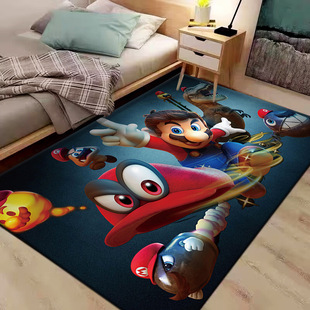 Cartoon Mario Carpet Full Bedroom Room Decorative Carpet Large Area Smart Game Full Floor Mat Wholesale