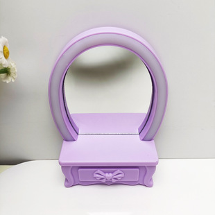Sweet Lady play house dressing table light-emitting toys children's handmade DIY main desktop with light cosmetic mirror