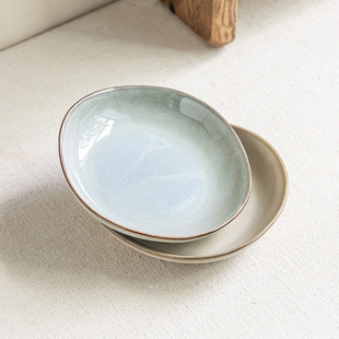 Extremely Simple Style Creative Kiln Open Bowl Household Ceramic Large Bowl Tableware Vegetable Bowl Salah Bowl Pasa Bowl Dessert Bowl