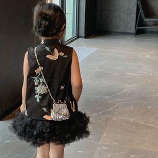 Flash New Korean Style Rhinestone Mini Clip Gold Children's Parent-child Portable Crossbody Accessories Lipstick Small Bag for Women