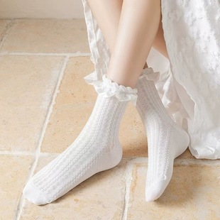 White Lace Stockings Children's Mid-Length Stockings Summer JK Japanese Style Cute Lolita Lolita Mary Jane Socks