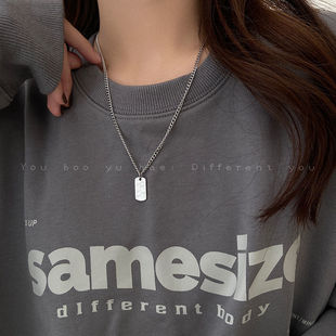 Sweet Cool Bear double-layer titanium steel long sweater chain Women's Light luxury niche design sense non-fading sweater chain necklace