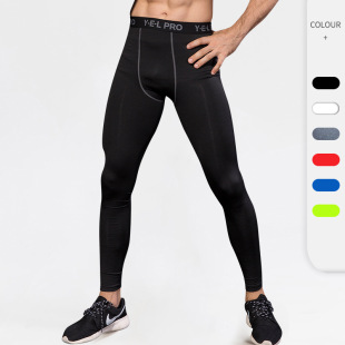 Мужские узкие тренировочные брюки PRO Sports Fitness для бега, впитывающие быстросохнущие брюки, эластичные колготки 1010
