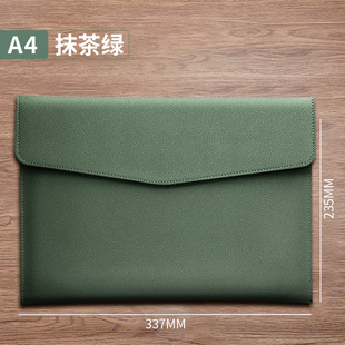 -a4 file bag leather portable file bag folder waterproof business briefcase storage large capacity custom engraved