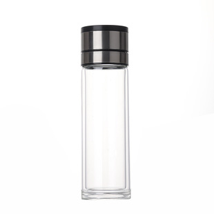 Quick open cup one-button open lid double-layer glass high temperature resistant car tea separation bubble cup business gift cup