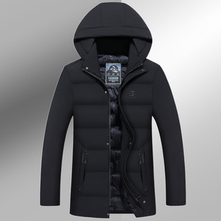 Winter Middle-aged and Elderly Casual Thickened Cotton-padded Jacket for Men's Dad Cold-proof Hooded Cotton-padded Jacket for Men Loose Thickened Cotton-padded Jacket for Men