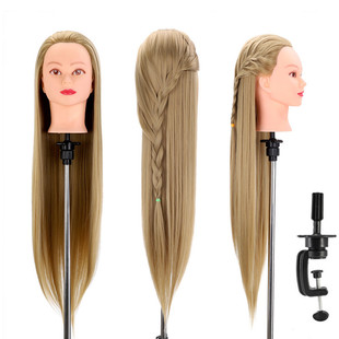 Model head coil hair knitting exercise head head model hairdressing hair cutting teaching head wig head model