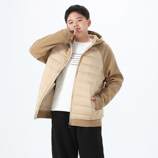 Fat Boys Lightweight Down Jacket Large Children's plus size Loose Down Liner Junior Senior high school Coat Youth Autumn and Winter Clothing