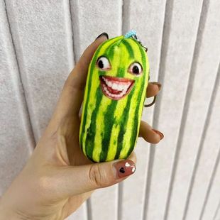 Long Watermelon Strip Voice Effects Pendant Explosive Men's Creative Keychain Pendant Toy Pillow New Funny